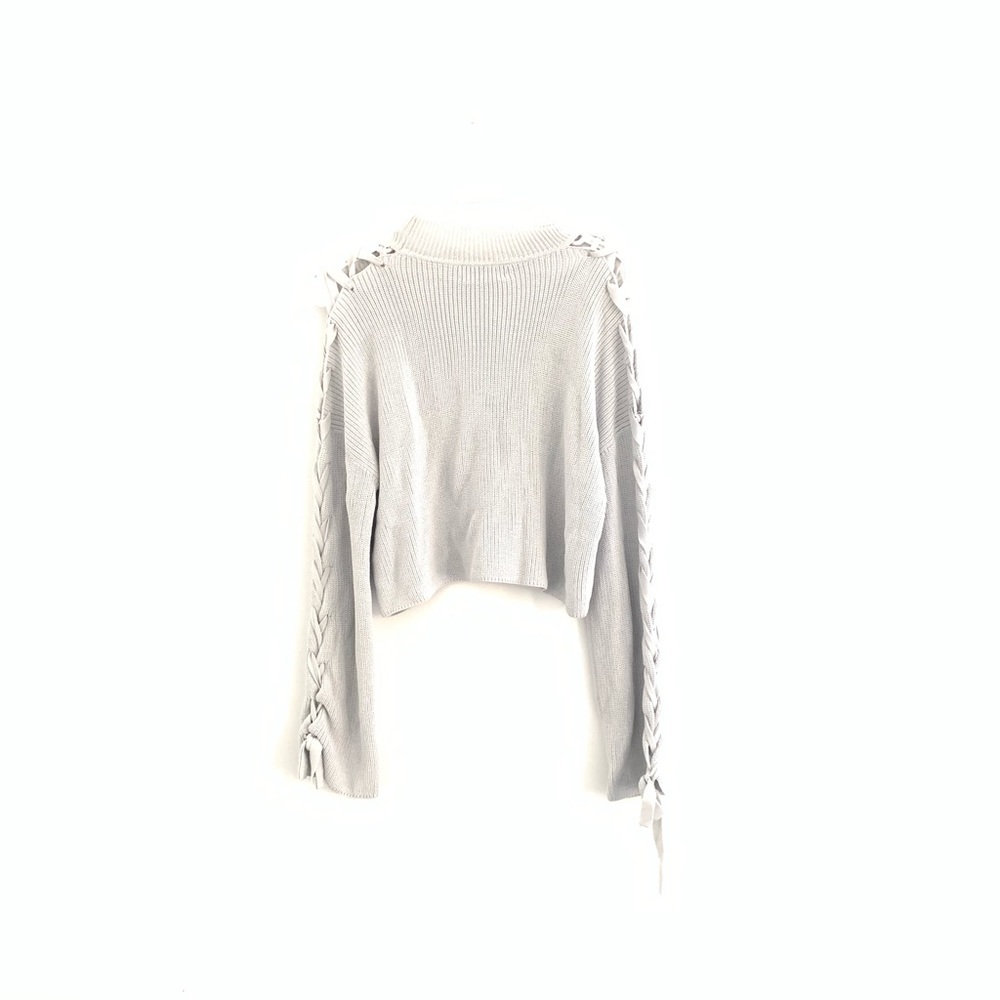Aritzia Babaton Mock Neck Lace Up Sleeve Sweater